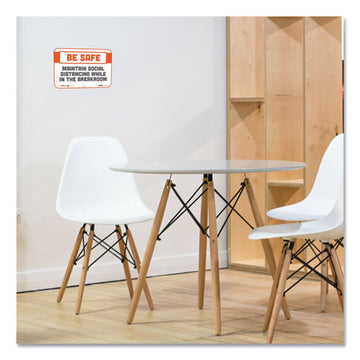 Tabbies® Besafe Messaging Repositionable Wall-door Signs, 9 X 6, Maintain Social Distancing While In The Breakroom, White, 3-pack freeshipping - TVN Wholesale